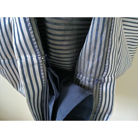 Banana Republic Petite Mini Sheath Dress Striped Ruffle Sleeve Navy White Size 4 - Picture 6 of 6